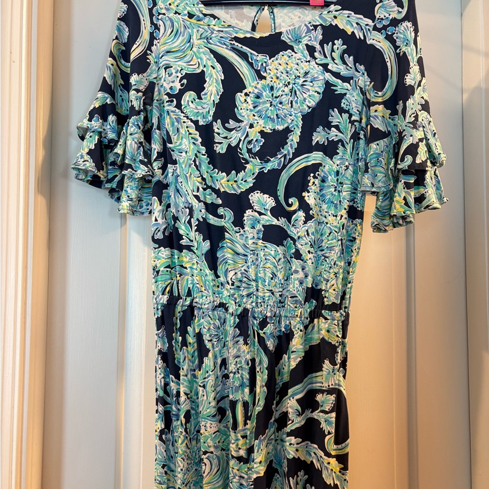 Lilly Pulitzer Navy and Aqua Romper
